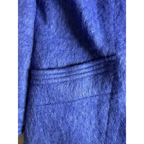 Women's Vtg Size 10 P Loring Super Soft Periwinkle Mohair Wool Coat Made In USA - Picture 3 of 10